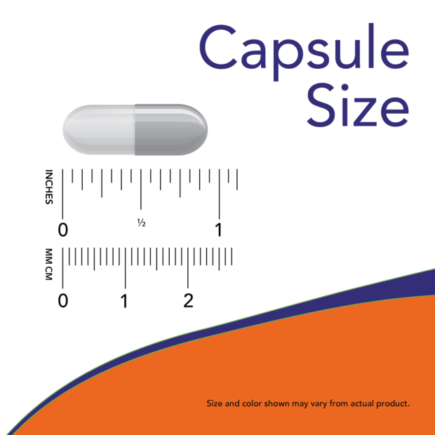 Magnesium 400 mg - 180 Veg Capsules Size Chart .9 inch