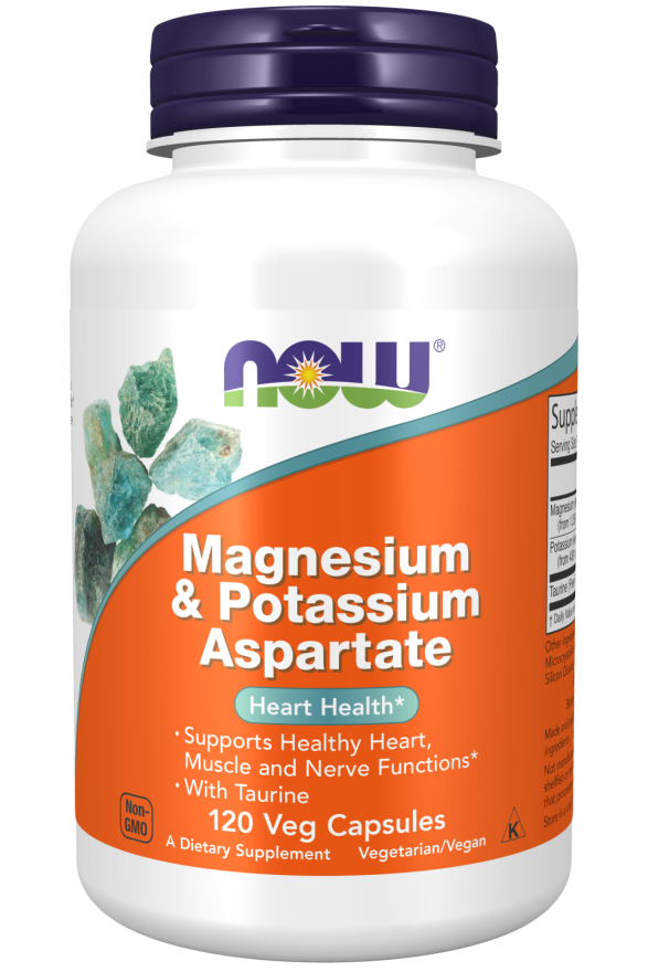Magnesium & Potassium Aspartate Veg Capsules NOW