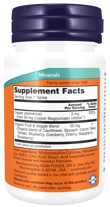 Copper Glycinate Tablets | NOW Foods