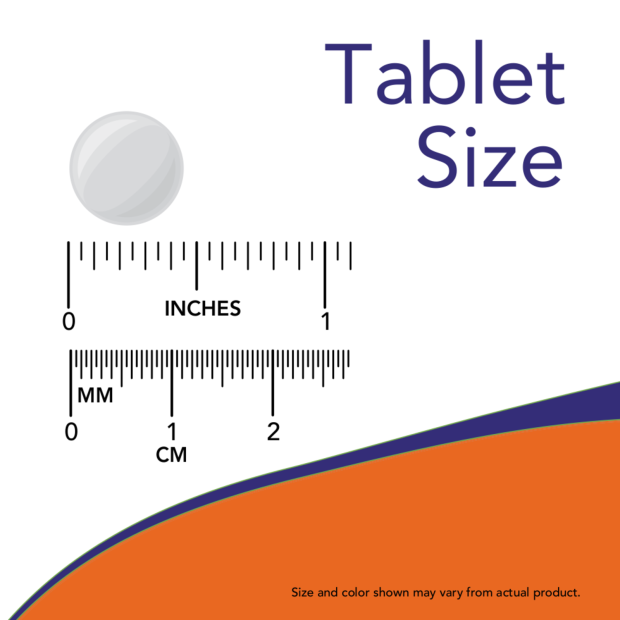 Zinc 50 mg - 100 Tablets Size Chart .5 inch