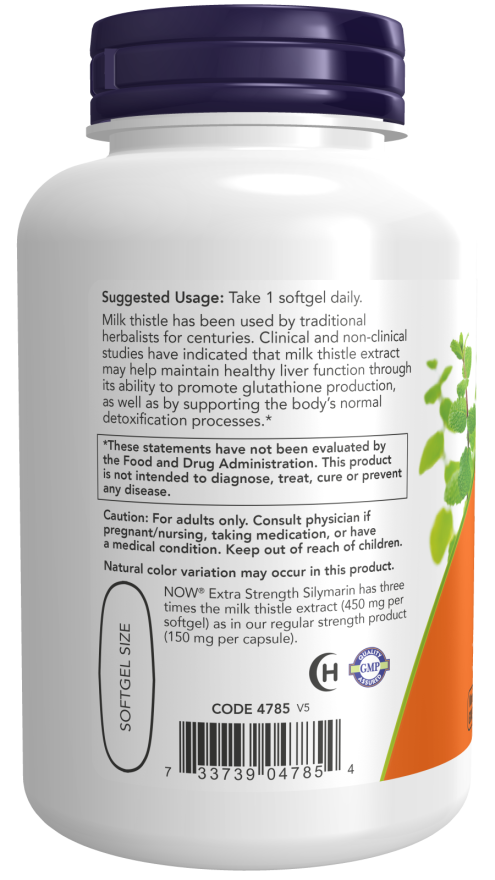 Milk Thistle Extract, Extra Strength 450 mg Softgels