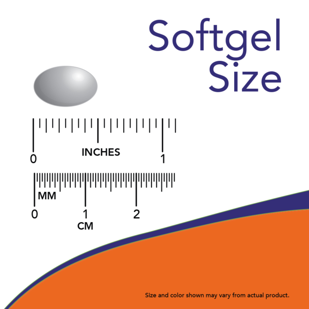 Ultra A & D-3 25,000/1,000 - 100 Softgels Size Chart .5 inch
