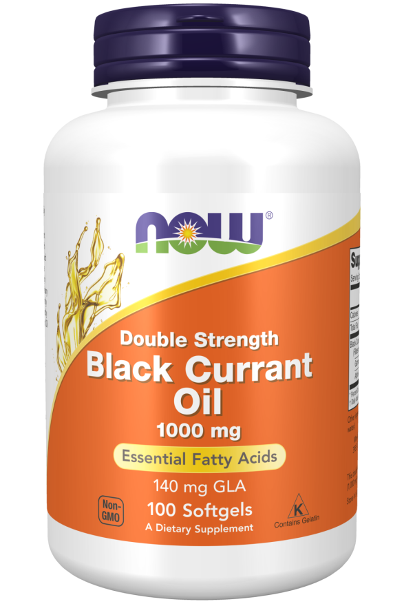 Black Currant Oil, Double Strength 1000 mg - 100 Softgels Bottle Front