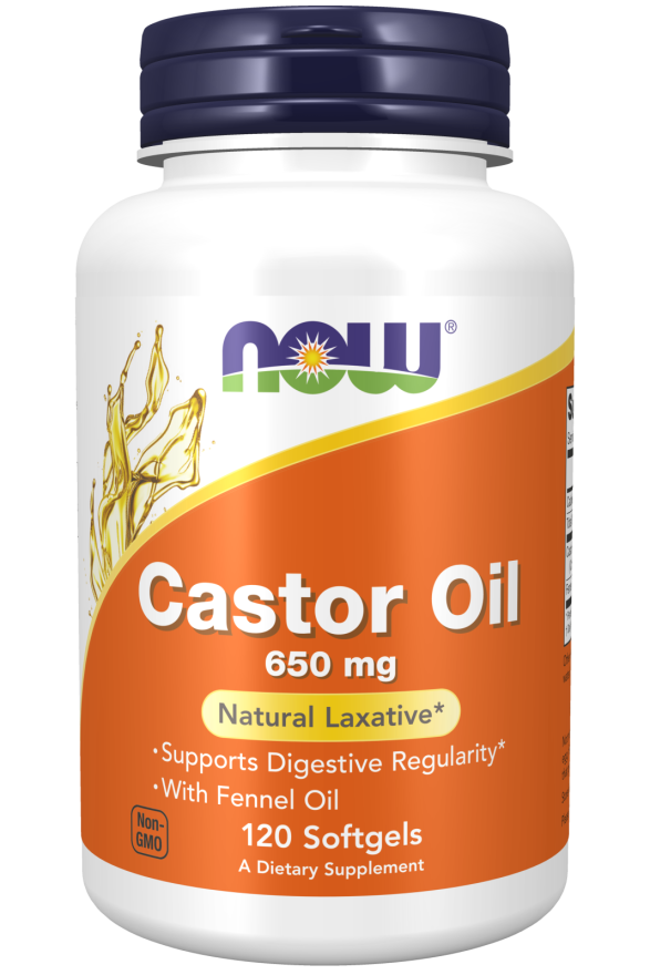 Castor Oil 650 mg - 120 Softgels Bottle Front