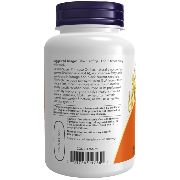 Super Primrose 1300 mg - 60 Softgels Bottle Left
