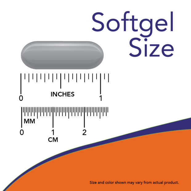 Hemp Seed Oil 1000 mg - 120 Softgels Size Chart 1.125 inch