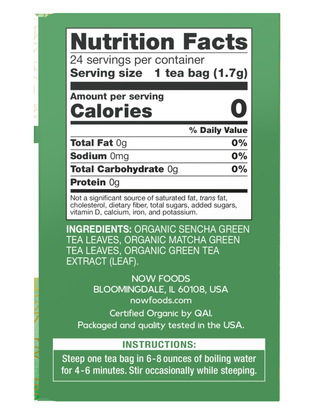 Green Kick™ Tea, Organic - 24 Tea Bags Box Right