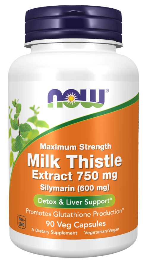 	Milk Thistle Extract 750 mg Silymarin (600 mg), Maximum Strength - 90 Veg Capsules Bottle Front