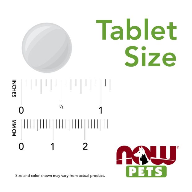 Pet Allergy Chewable Tablets Size Chart .65 inch