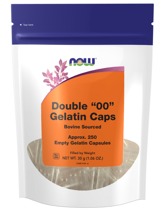 Empty Capsules, Gelatin, Double 00 - 250 Gel Caps Bag Front
