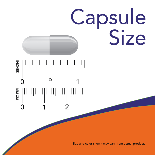 C-1000 Zinc & D-3 100 Veg Capsules Size Chart 1 inch