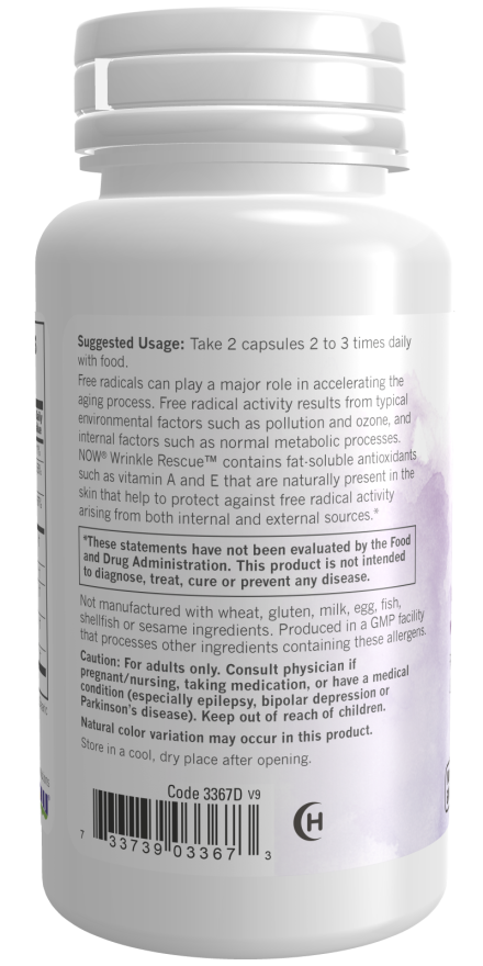 Wrinkle Rescue™ - 60 Veg Capsules Bottle Left
