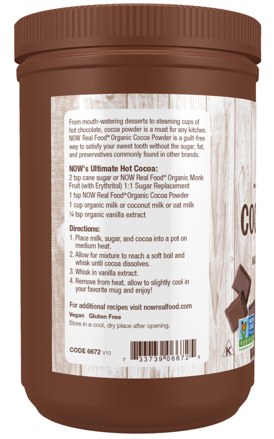 Cocoa Powder, Organic - 12 oz. Left Container