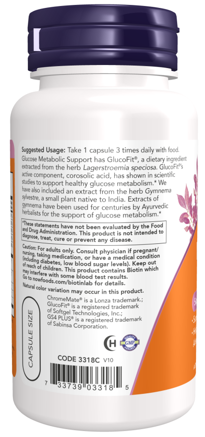 Glucose Metabolic Support - 90 Veg Capsules Bottle Left