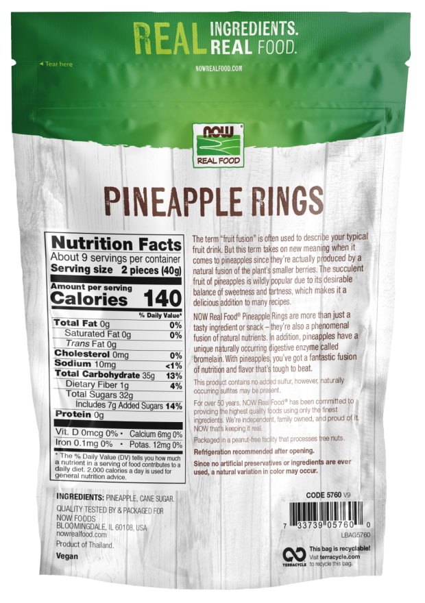 Pineapple Rings - 12 oz Bag Back