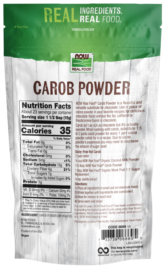 Carob Powder - 12 oz. Bag Back