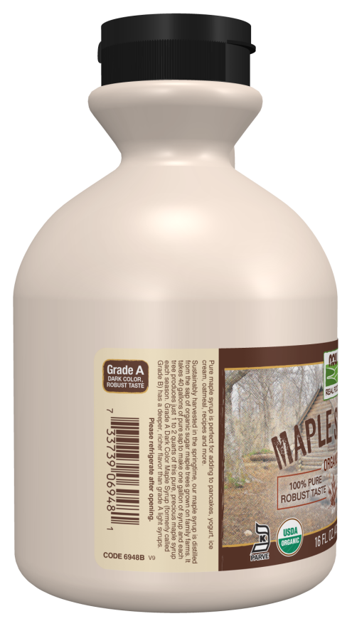 Maple Syrup, Organic Grade A Dark Color - 16 oz. Bottle Left