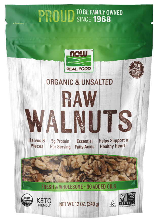 Walnuts, Organic, Raw & Unsalted - 12 oz. Bag Front