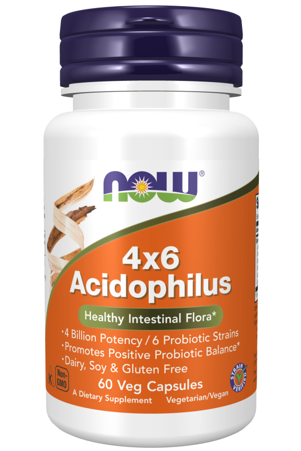 Acidophilus 4x6 - 60 Veg Capsules Bottle Right