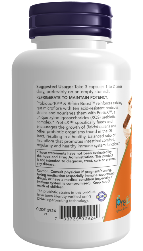 Probiotic-10™ & Bifido Boost™ - 90 Veg Capsules Bottle Left