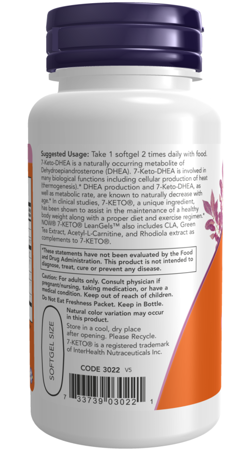 7-KETO® LeanGels™ 100 mg - 60 Softgels Bottle Left