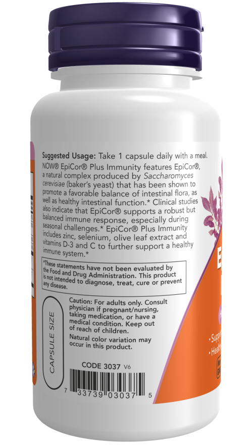 EpiCor® Plus Immunity - 60 Veg Capsules Bottle Left