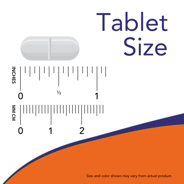 Magnesium Glycinate - 180 Tablets Size Chart .8 inch