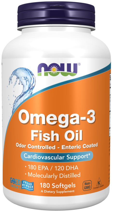 Omega-3, Molecularly Distilled & Enteric Coated - 180 Softgels Bottle