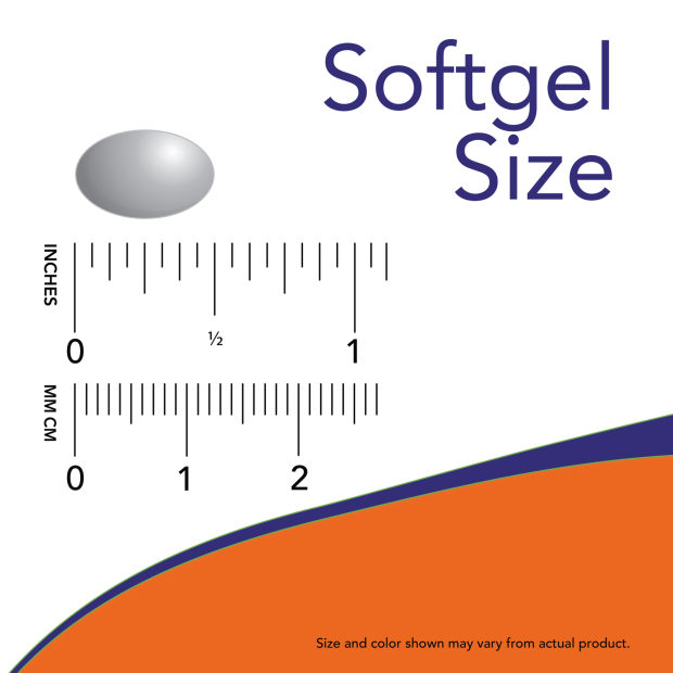 Lutein & Zeaxanthin - 60 Softgels Size Chart .5 inch