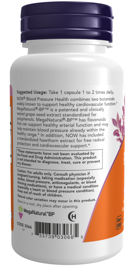 Blood Pressure Health - 90 Veg Capsules Bottle Left
