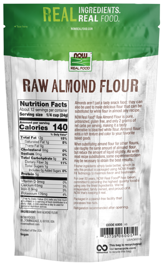 Almond Flour, Raw - 10 oz. Bag Back
