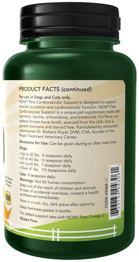 Cardiovascular Support for Dogs & Cats - 4.5 oz. Powder Bottle Right
