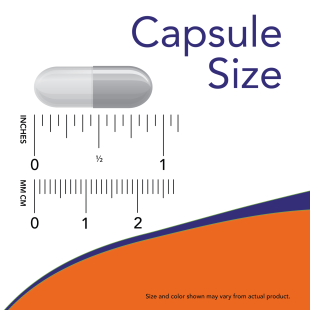 Mood Support - 90 Veg Capsules Size Chart .875 inch