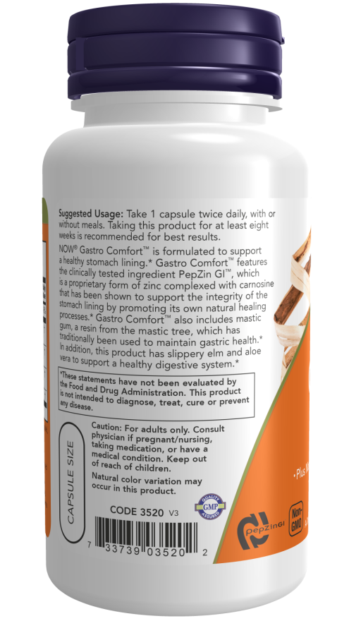 Gastro Comfort™ with PepZin GI™ - 60 Veg Capsules Bottle Left