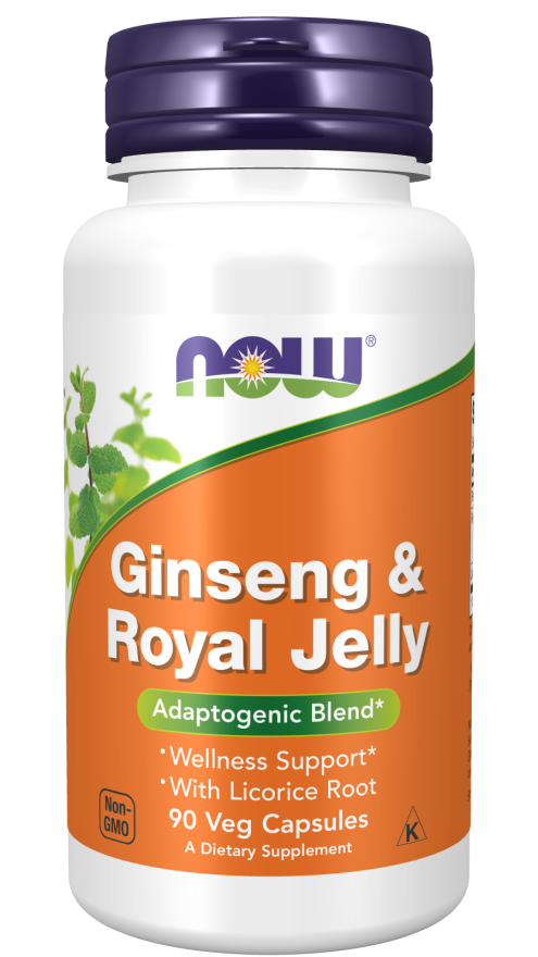 Ginseng & Royal Jelly - 90 Veg Capsules Bottle Front