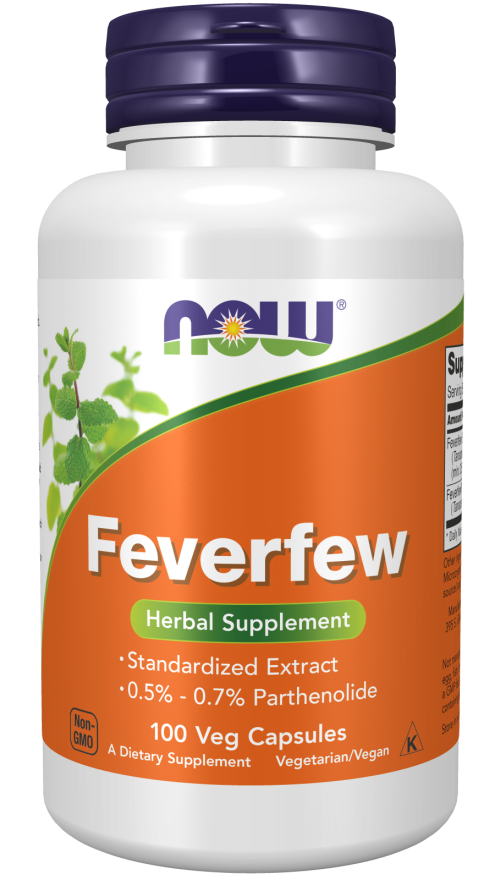 Feverfew - 100 Veg Capsules Bottle Front