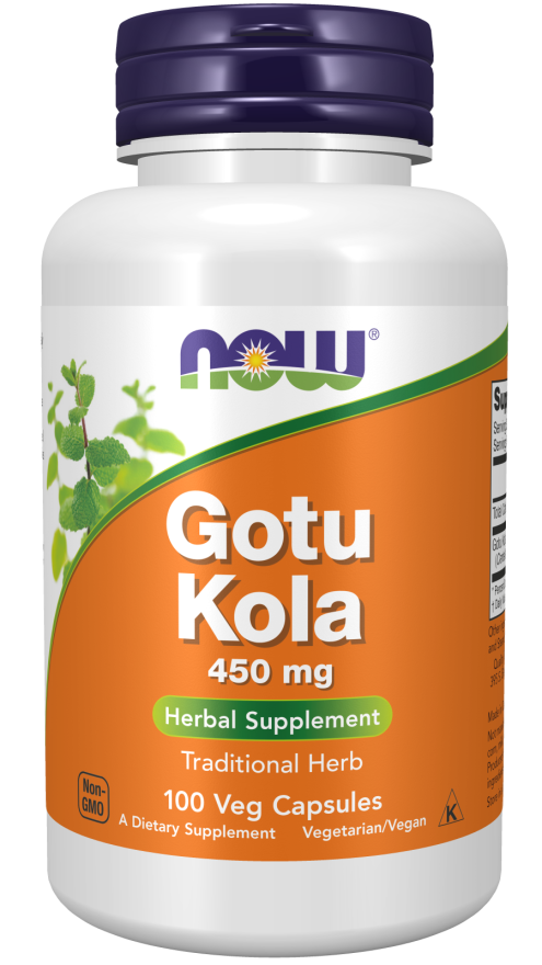 Gotu Kola 450 mg - 100 Veg Capsules Bottle Front