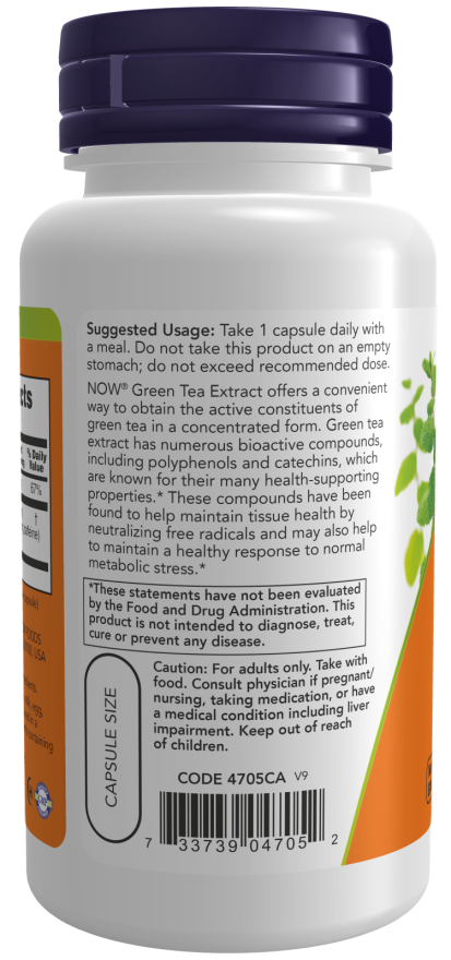 Green Tea Extract 400 mg - 100 Veg Capsules Bottle Left