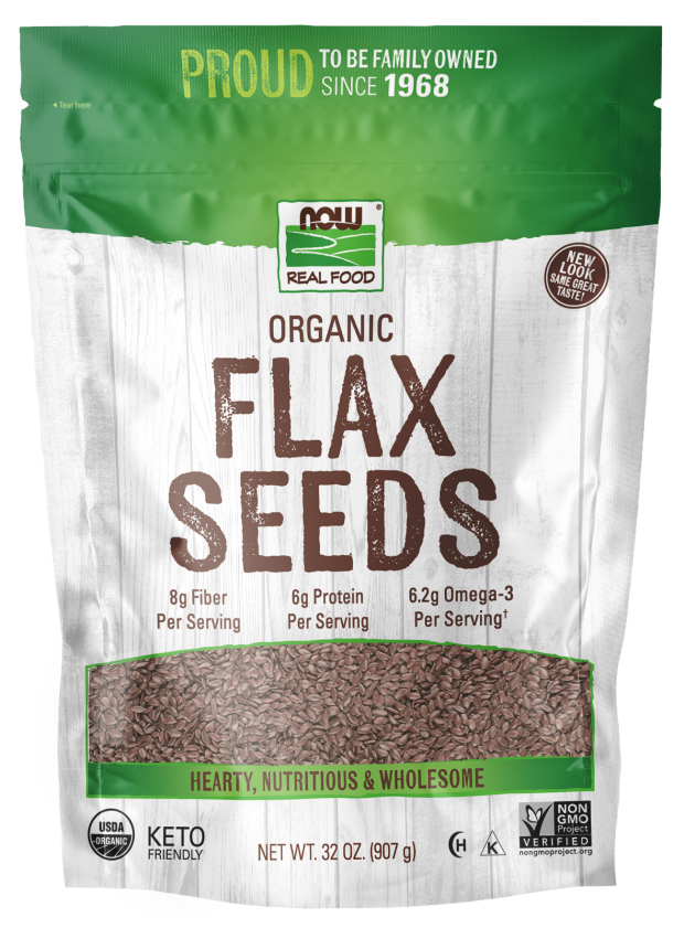 Flax Seeds, Organic - 2 lbs. Bag Front