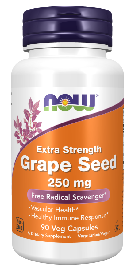 Grape Seed, Extra Strength 250 mg - 90 Veg Capsules Bottle Front