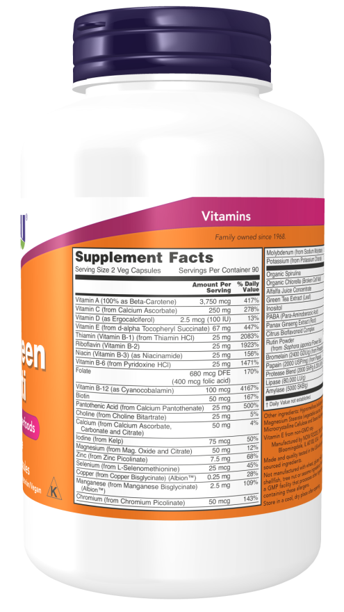 EcoGreen Multi Vitamin - 180 Veg Capsules Bottle Right