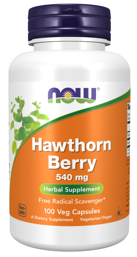 Hawthorn Berry 540 mg - 100 Veg Capsules Bottle Front