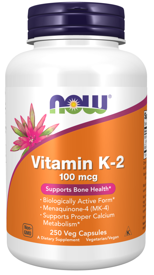 Vitamin K-2 100 mcg - 250 Veg Capsules Bottle