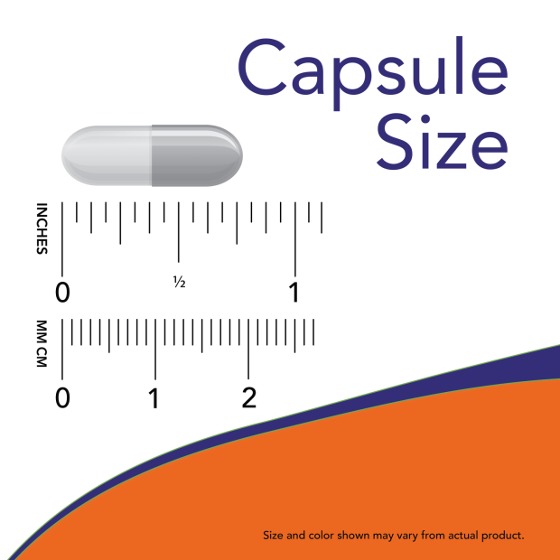 Vitamin D-3 & K-2 - 120 Veg Capsules Size Chart .75 inch
