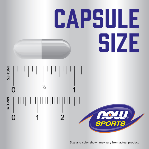 Beta-Alanine 750 mg - 120 Veg Capsules Size chart 1 inch