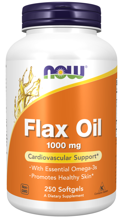 Flax Oil 1000 mg - 250 Softgels Bottle Front