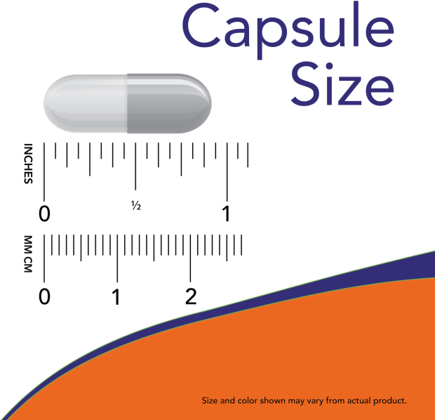 Chitosan 500 mg plus Chromium - 120 Veg Capsules Size Chart .85 inch