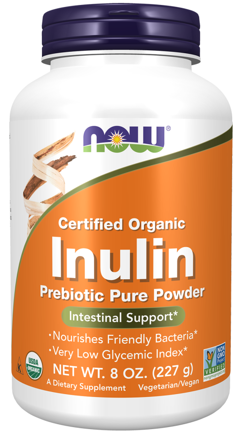 Inulin Prebiotic Pure Powder, Organic - 8 oz. Bottle Right