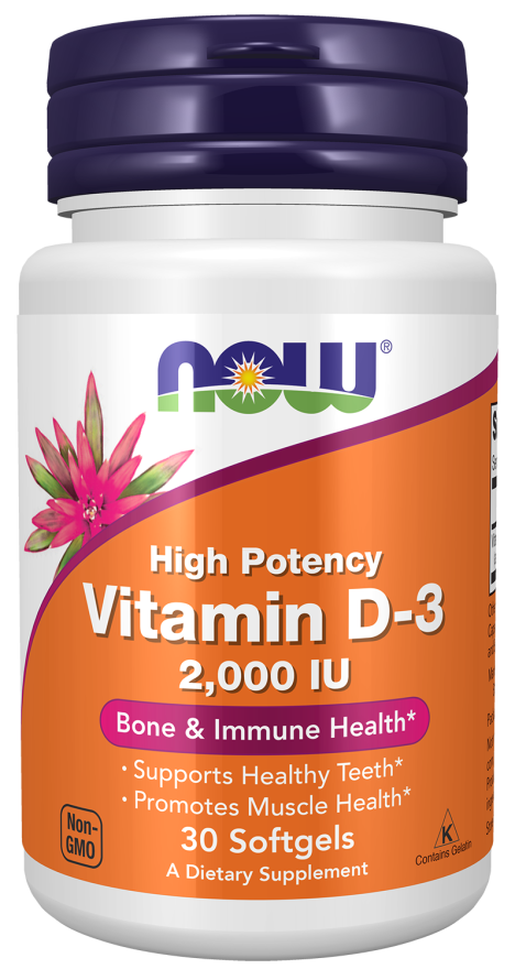 Vitamin D-3 2000 IU - 30 Softgels Bottle Front