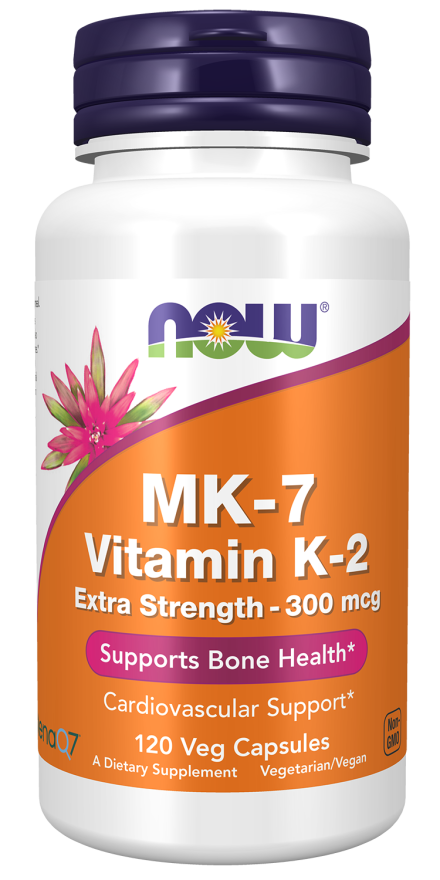 MK-7 Vitamin K-2, Extra Strength 300 mcg - 120 Veg Capsules Bottle Front